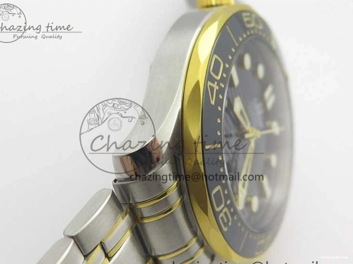 1103 MultiPurpose 2018 Seamaster Diver 300M SS YG VSF 1:1 Best Edition YG Bezel Black Dial on SS YG Bracelet A 7937